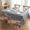 MIULEE Orange Thick Polyester Linen Rectangle Tablecloth with Decorative Cutouts Waterproof Stain Resistant Table Cloth Spring Boho Fall Table Cover for Dining Party Wedding, 70 x 52 inch(Light Grey)