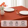 MIULEE Orange Thick Polyester Linen Rectangle Tablecloth with Decorative Cutouts Waterproof Stain Resistant Table Cloth Spring Boho Fall Table Cover for Dining Party Wedding, 70 x 52 inch(Terracotta)