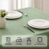 MIULEE Orange Thick Polyester Linen Rectangle Tablecloth with Decorative Cutouts Waterproof Stain Resistant Table Cloth Spring Boho Fall Table Cover for Dining Party Wedding, 70 x 52 inch(Sage Green)