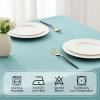MIULEE Orange Thick Polyester Linen Rectangle Tablecloth with Decorative Cutouts Waterproof Stain Resistant Table Cloth Spring Boho Fall Table Cover for Dining Party Wedding, 70 x 52 inch(Aqua)
