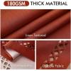 MIULEE Orange Thick Polyester Linen Rectangle Tablecloth with Decorative Cutouts Waterproof Stain Resistant Table Cloth Spring Boho Fall Table Cover for Dining Party Wedding, 70 x 52 inch(Terracotta)