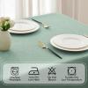 MIULEE Orange Thick Polyester Linen Rectangle Tablecloth with Decorative Cutouts Waterproof Stain Resistant Table Cloth Spring Boho Fall Table Cover for Dining Party Wedding, 70 x 52 inch(Mint Green)