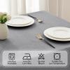 MIULEE Orange Thick Polyester Linen Rectangle Tablecloth with Decorative Cutouts Waterproof Stain Resistant Table Cloth Spring Boho Fall Table Cover for Dining Party Wedding, 70 x 52 inch(Light Grey)