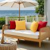 MIULEE Outdoor Christmas Pillow Covers Red Waterproof Decorative Patio Throw Pillow Covers Fade Resistant for Furniture Tent Couch Sofa Living Room Pack of 2 Spring Summer Pillowcases 18×18 Inch(Yellow)