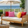 MIULEE Outdoor Christmas Pillow Covers Red Waterproof Decorative Patio Throw Pillow Covers Fade Resistant for Furniture Tent Couch Sofa Living Room Pack of 2 Spring Summer Pillowcases 18×18 Inch(Pink)