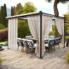 MIULEE Outdoor Sheer Curtain for Patio Waterproof – 2 Panels Ivory Privacy Drape Voile Curtain Rod Pocket for Porch,Pergola, Cabana, Gazebo, 54 X 84 Inch Long(Beige)