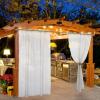 MIULEE Outdoor Sheer Curtain for Patio Waterproof – 2 Panels Ivory Privacy Drape Voile Curtain Rod Pocket for Porch,Pergola, Cabana, Gazebo, 54 X 84 Inch Long(White)