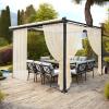 MIULEE Outdoor Sheer Curtain for Patio Waterproof – 2 Panels Ivory Privacy Drape Voile Curtain Rod Pocket for Porch,Pergola, Cabana, Gazebo, 54 X 84 Inch Long(Cream Beige)