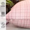 MIULEE Outdoor Waterproof Throw Pillow Covers Decorative Farmhouse Water Resistant Cushion Covers for Tent Patio Garden Couch Sofa Pack of 2, 16×16 Inch Pink(Pink)