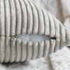 MIULEE Pack of 2 Burnt Orange Pillow Covers 18×18 Inch Soft Boho Striped Corduroy Throw Pillow Covers Set Decorative Square Cushion Cases Pillowcases for Sofa Bedroom Couch(Silver Grey)
