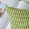 MIULEE Pack of 2 Burnt Orange Pillow Covers 18×18 Inch Soft Boho Striped Corduroy Throw Pillow Covers Set Decorative Square Cushion Cases Pillowcases for Sofa Bedroom Couch(Grass Green)