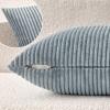 MIULEE Pack of 2 Burnt Orange Pillow Covers 18×18 Inch Soft Boho Striped Corduroy Throw Pillow Covers Set Decorative Square Cushion Cases Pillowcases for Sofa Bedroom Couch(Dusty Blue)