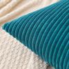 MIULEE Pack of 2 Burnt Orange Pillow Covers 18×18 Inch Soft Boho Striped Corduroy Throw Pillow Covers Set Decorative Square Cushion Cases Pillowcases for Sofa Bedroom Couch(Teal)