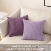 MIULEE Pack of 2 Burnt Orange Pillow Covers 18×18 Inch Soft Boho Striped Corduroy Throw Pillow Covers Set Decorative Square Cushion Cases Pillowcases for Sofa Bedroom Couch(Lavender)