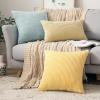 MIULEE Pack of 2 Burnt Orange Pillow Covers 18×18 Inch Soft Boho Striped Corduroy Throw Pillow Covers Set Decorative Square Cushion Cases Pillowcases for Sofa Bedroom Couch(Mint)