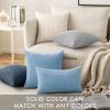 MIULEE Pack of 2 Burnt Orange Pillow Covers 18×18 Inch Soft Boho Striped Corduroy Throw Pillow Covers Set Decorative Square Cushion Cases Pillowcases for Sofa Bedroom Couch(Baby Boy Blue)