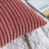 MIULEE Pack of 2 Burnt Orange Pillow Covers 18×18 Inch Soft Boho Striped Corduroy Throw Pillow Covers Set Decorative Square Cushion Cases Pillowcases for Sofa Bedroom Couch(Cranberry Red)