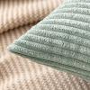MIULEE Pack of 2 Burnt Orange Pillow Covers 18×18 Inch Soft Boho Striped Corduroy Throw Pillow Covers Set Decorative Square Cushion Cases Pillowcases for Sofa Bedroom Couch(Greyish Green)