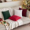 MIULEE Pack of 2 Burnt Orange Pillow Covers 18×18 Inch Soft Boho Striped Corduroy Throw Pillow Covers Set Decorative Square Cushion Cases Pillowcases for Sofa Bedroom Couch(Army Green)