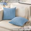 MIULEE Pack of 2 Burnt Orange Pillow Covers 18×18 Inch Soft Boho Striped Corduroy Throw Pillow Covers Set Decorative Square Cushion Cases Pillowcases for Sofa Bedroom Couch(Baby Boy Blue)