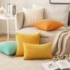 MIULEE Pack of 2 Burnt Orange Pillow Covers 18×18 Inch Soft Boho Striped Corduroy Throw Pillow Covers Set Decorative Square Cushion Cases Pillowcases for Sofa Bedroom Couch(Mustard Yellow)