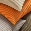 MIULEE Pack of 2 Burnt Orange Pillow Covers 18×18 Inch Soft Boho Striped Corduroy Throw Pillow Covers Set Decorative Square Cushion Cases Pillowcases for Sofa Bedroom Couch(Orange)