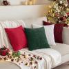 MIULEE Pack of 2 Burnt Orange Pillow Covers 18×18 Inch Soft Boho Striped Corduroy Throw Pillow Covers Set Decorative Square Cushion Cases Pillowcases for Sofa Bedroom Couch(Army Green)