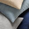 MIULEE Pack of 2 Burnt Orange Pillow Covers 18×18 Inch Soft Boho Striped Corduroy Throw Pillow Covers Set Decorative Square Cushion Cases Pillowcases for Sofa Bedroom Couch(Dusty Blue)