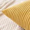 MIULEE Pack of 2 Burnt Orange Pillow Covers 18×18 Inch Soft Boho Striped Corduroy Throw Pillow Covers Set Decorative Square Cushion Cases Pillowcases for Sofa Bedroom Couch(Gold)