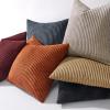MIULEE Pack of 2 Burnt Orange Pillow Covers 18×18 Inch Soft Boho Striped Corduroy Throw Pillow Covers Set Decorative Square Cushion Cases Pillowcases for Sofa Bedroom Couch(Rust)