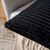 MIULEE Pack of 2 Burnt Orange Pillow Covers 18×18 Inch Soft Boho Striped Corduroy Throw Pillow Covers Set Decorative Square Cushion Cases Pillowcases for Sofa Bedroom Couch(Black)