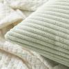 MIULEE Pack of 2 Burnt Orange Pillow Covers 18×18 Inch Soft Boho Striped Corduroy Throw Pillow Covers Set Decorative Square Cushion Cases Pillowcases for Sofa Bedroom Couch(Light Green)
