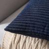 MIULEE Pack of 2 Burnt Orange Pillow Covers 18×18 Inch Soft Boho Striped Corduroy Throw Pillow Covers Set Decorative Square Cushion Cases Pillowcases for Sofa Bedroom Couch(Dark Blue)