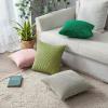 MIULEE Pack of 2 Burnt Orange Pillow Covers 18×18 Inch Soft Boho Striped Corduroy Throw Pillow Covers Set Decorative Square Cushion Cases Pillowcases for Sofa Bedroom Couch(Grass Green)
