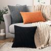 MIULEE Pack of 2 Burnt Orange Pillow Covers 18×18 Inch Soft Boho Striped Corduroy Throw Pillow Covers Set Decorative Square Cushion Cases Pillowcases for Sofa Bedroom Couch(Grey)