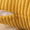MIULEE Pack of 2 Burnt Orange Pillow Covers 18×18 Inch Soft Boho Striped Corduroy Throw Pillow Covers Set Decorative Square Cushion Cases Pillowcases for Sofa Bedroom Couch(Mustard Yellow)