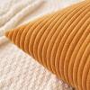 MIULEE Pack of 2 Burnt Orange Pillow Covers 18×18 Inch Soft Boho Striped Corduroy Throw Pillow Covers Set Decorative Square Cushion Cases Pillowcases for Sofa Bedroom Couch(Burnt Orange)