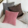 MIULEE Pack of 2 Burnt Orange Pillow Covers 18×18 Inch Soft Boho Striped Corduroy Throw Pillow Covers Set Decorative Square Cushion Cases Pillowcases for Sofa Bedroom Couch(Cranberry Red)