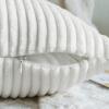 MIULEE Pack of 2 Burnt Orange Pillow Covers 18×18 Inch Soft Boho Striped Corduroy Throw Pillow Covers Set Decorative Square Cushion Cases Pillowcases for Sofa Bedroom Couch(Pure White)