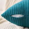 MIULEE Pack of 2 Burnt Orange Pillow Covers 18×18 Inch Soft Boho Striped Corduroy Throw Pillow Covers Set Decorative Square Cushion Cases Pillowcases for Sofa Bedroom Couch(Teal)