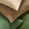 MIULEE Pack of 2 Burnt Orange Pillow Covers 18×18 Inch Soft Boho Striped Corduroy Throw Pillow Covers Set Decorative Square Cushion Cases Pillowcases for Sofa Bedroom Couch(Moss Green)