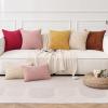 MIULEE Pack of 2 Burnt Orange Pillow Covers 18×18 Inch Soft Boho Striped Corduroy Throw Pillow Covers Set Decorative Square Cushion Cases Pillowcases for Sofa Bedroom Couch(Gold)