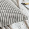 MIULEE Pack of 2 Burnt Orange Pillow Covers 18×18 Inch Soft Boho Striped Corduroy Throw Pillow Covers Set Decorative Square Cushion Cases Pillowcases for Sofa Bedroom Couch(Silver Grey)