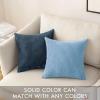 MIULEE Pack of 2 Burnt Orange Pillow Covers 18×18 Inch Soft Boho Striped Corduroy Throw Pillow Covers Set Decorative Square Cushion Cases Pillowcases for Sofa Bedroom Couch(Baby Boy Blue)