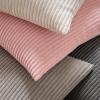 MIULEE Pack of 2 Burnt Orange Pillow Covers 18×18 Inch Soft Boho Striped Corduroy Throw Pillow Covers Set Decorative Square Cushion Cases Pillowcases for Sofa Bedroom Couch(Pink)