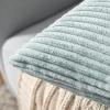MIULEE Pack of 2 Burnt Orange Pillow Covers 18×18 Inch Soft Boho Striped Corduroy Throw Pillow Covers Set Decorative Square Cushion Cases Pillowcases for Sofa Bedroom Couch(Mint)