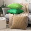 MIULEE Pack of 2 Burnt Orange Pillow Covers 18×18 Inch Soft Boho Striped Corduroy Throw Pillow Covers Set Decorative Square Cushion Cases Pillowcases for Sofa Bedroom Couch(Khaki)