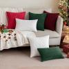 MIULEE Pack of 2 Burnt Orange Pillow Covers 18×18 Inch Soft Boho Striped Corduroy Throw Pillow Covers Set Decorative Square Cushion Cases Pillowcases for Sofa Bedroom Couch(Pure White)