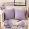 MIULEE Pack of 2 Burnt Orange Pillow Covers 18×18 Inch Soft Boho Striped Corduroy Throw Pillow Covers Set Decorative Square Cushion Cases Pillowcases for Sofa Bedroom Couch(Lavender)