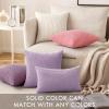 MIULEE Pack of 2 Burnt Orange Pillow Covers 18×18 Inch Soft Boho Striped Corduroy Throw Pillow Covers Set Decorative Square Cushion Cases Pillowcases for Sofa Bedroom Couch(Lavender)